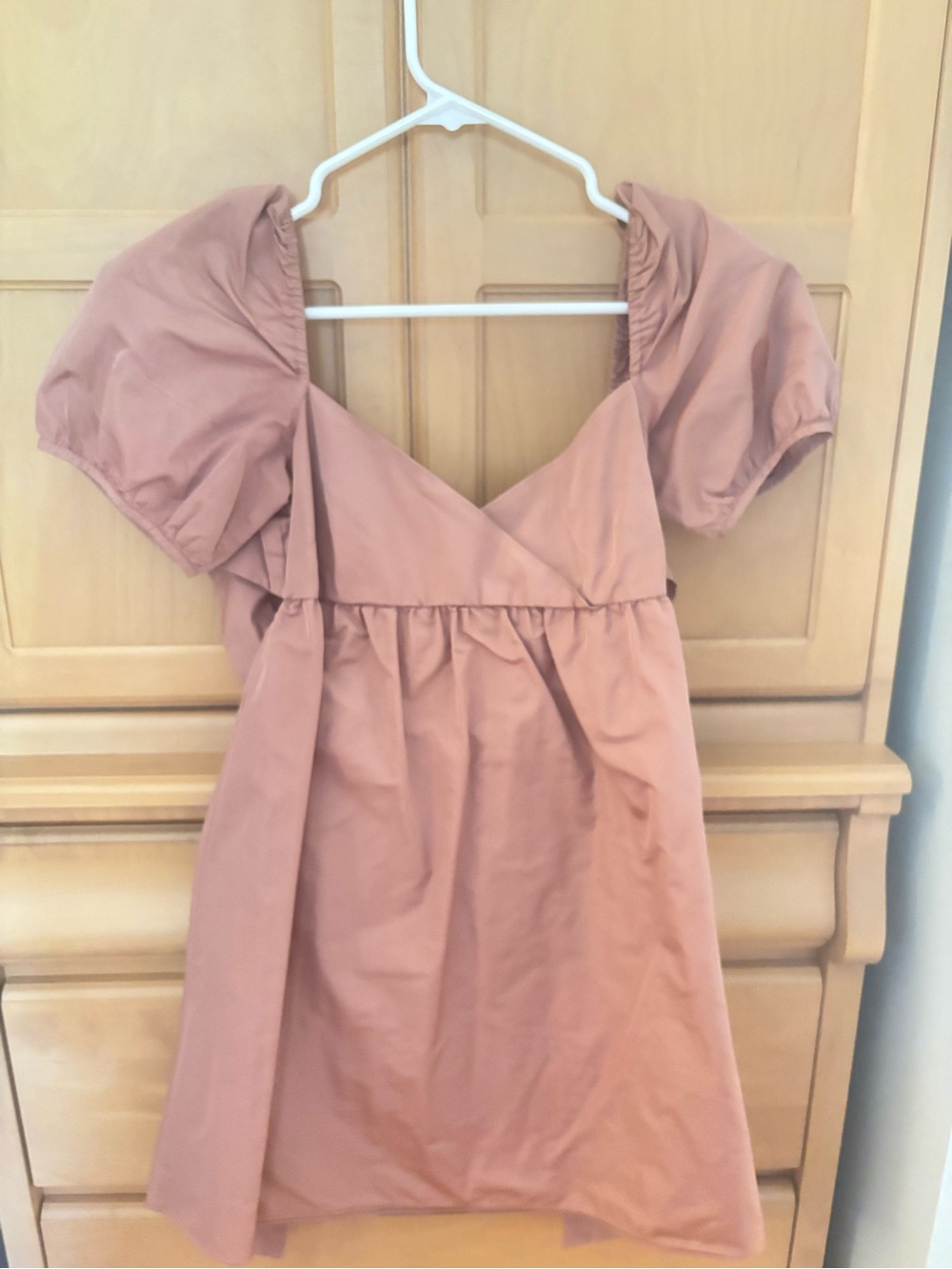 Wilfred Dusty Rose Puff-Sleeve Empire Dress